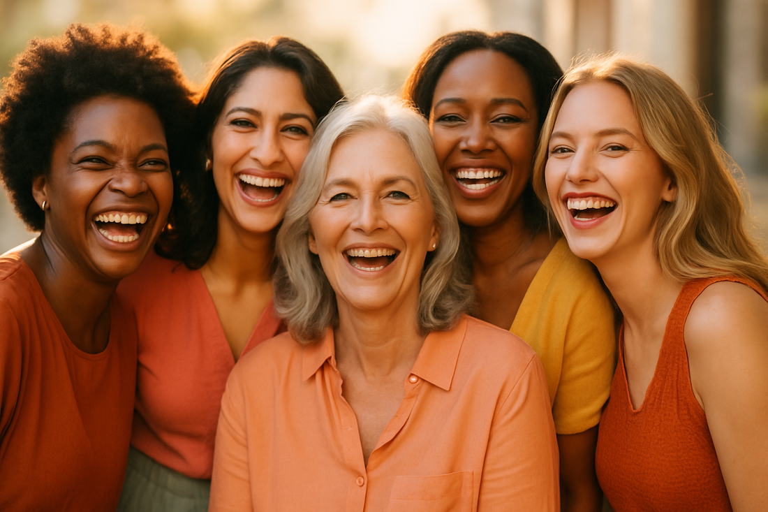 Group of diverse smiling women of different ages outdoors illustrating saw palmetto benefits for women