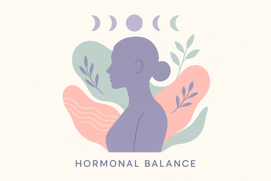 Signs of Hormonal Imbalance Most People Ignore pastel illustration of female profile with moon phases and leaves