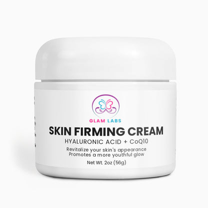 Glam Labs skin firming cream with hyaluronic acid and CoQ10 best cream to tighten skin in 2 oz jar