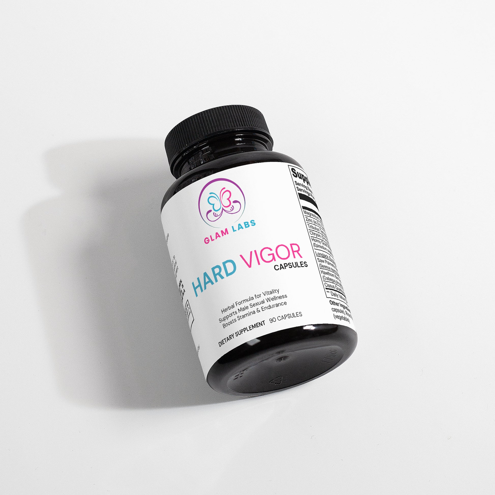 Glam Labs Hard Vigor capsules bottle to increase male performance naturally with herbal formula