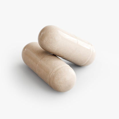 GlamLabs beige capsules representing multivitamin supplements for daily health and wellness support