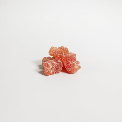 GlamLabs multi vitamin gummies in red with sugar coating for tasty multi vitamin supplements