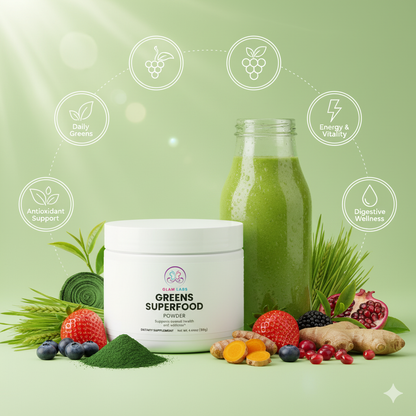 Glam Greens Superfood - Plant-Based Daily Nutrition & Digestive Support