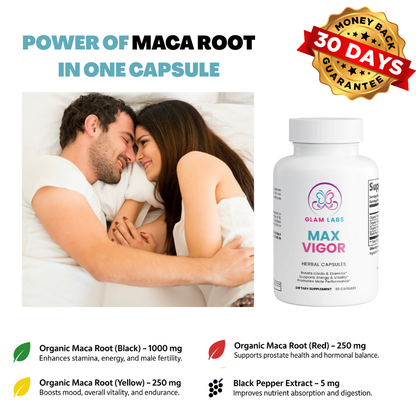 Max Vigor - Triple Maca Blend for Men's Power, Stamina & Libido Support