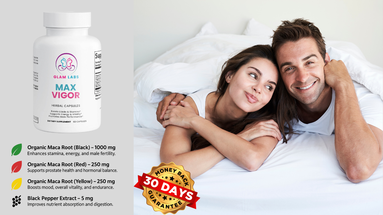 Infographic 1 for Max Vigor - Triple Maca Blend for Men's Power, Stamina & Libido Support